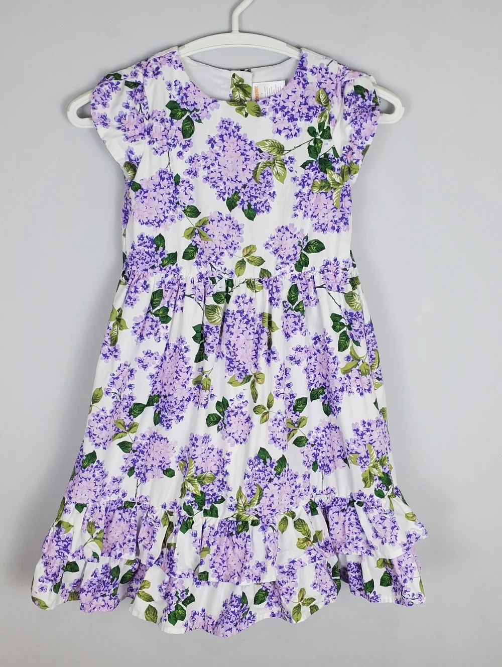 Gymboree Girls Lilac Poplin Tiered Dress Lovely Lavender Size 7 - Picture 2 of 14
